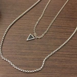 Stainless steel double chain necklace